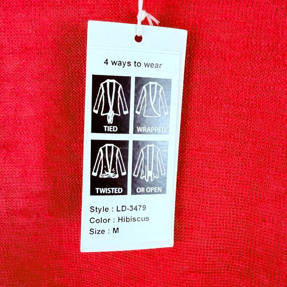 NWT Casual Studio Linen Convertible Cardigan 4-Way Wrap Tie Open Front M - Picture 5 of 9